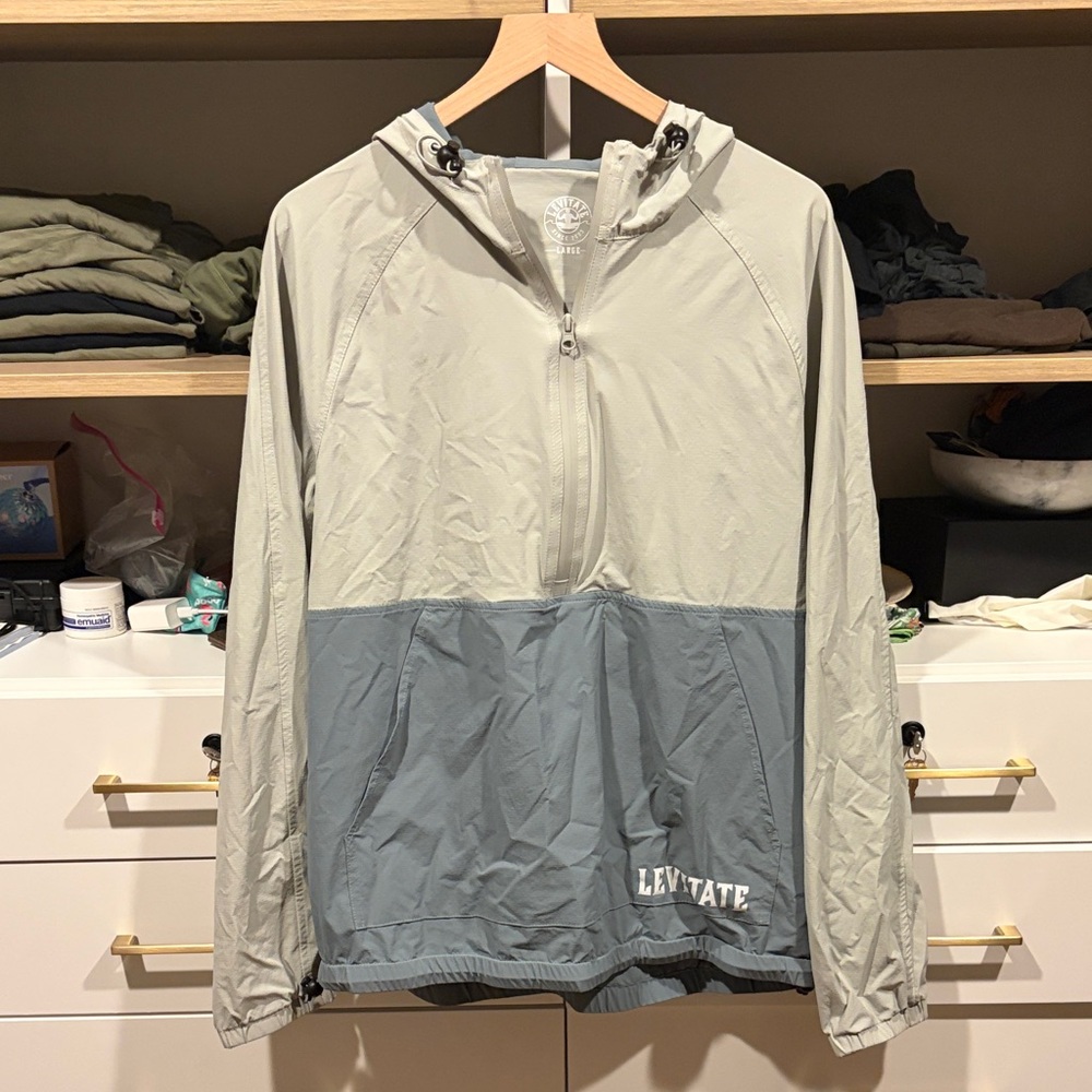 Men's Two-Tone Windbreaker Jacket - Gray